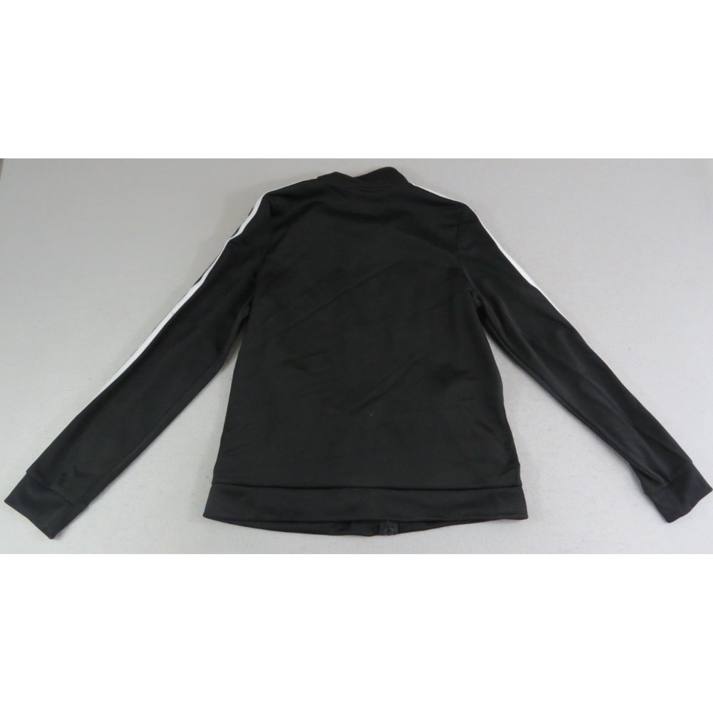 Adidas Womens XL 18 20 Black 3 Stripe Track Jacket Full Zip Athletic Top - Picture 5 of 8
